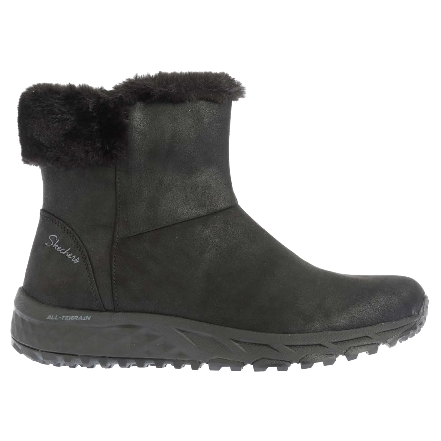 Black - Side - Skechers Womens-Ladies Escape Plan - Cozy Collab Boots