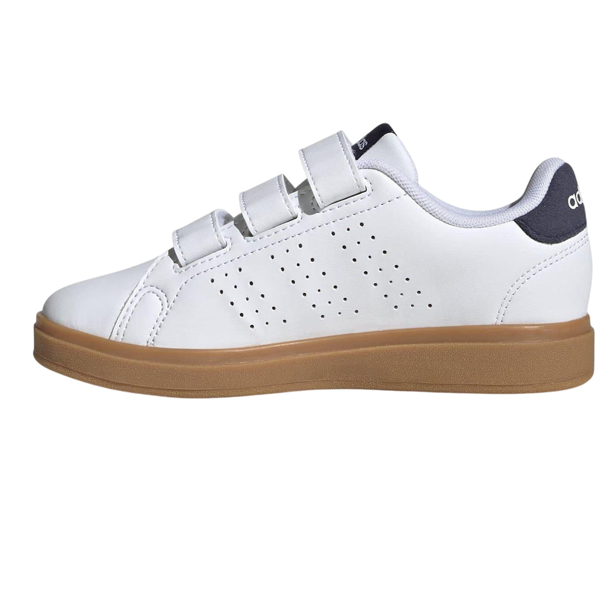 White-Navy-Gum - Side - Adidas Boys Advantage Base 2.0 Trainers