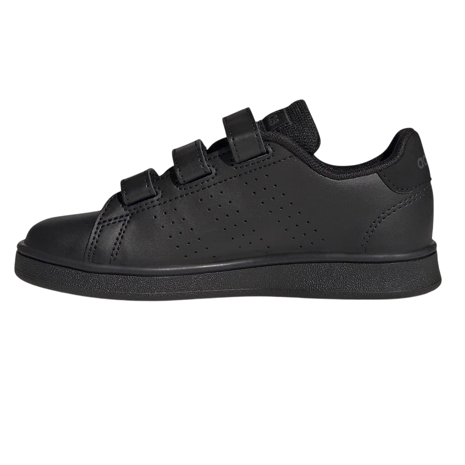 Triple Black - Side - Adidas Boys Advantage Base 2.0 Trainers