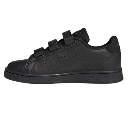 Triple Black - Side - Adidas Boys Advantage Base 2.0 Trainers