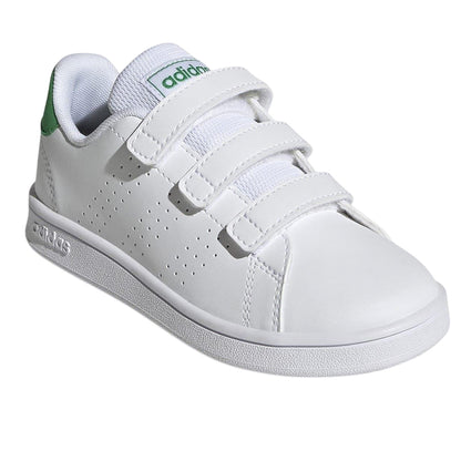 White-Green - Lifestyle - Adidas Boys Advantage Base 2.0 Trainers