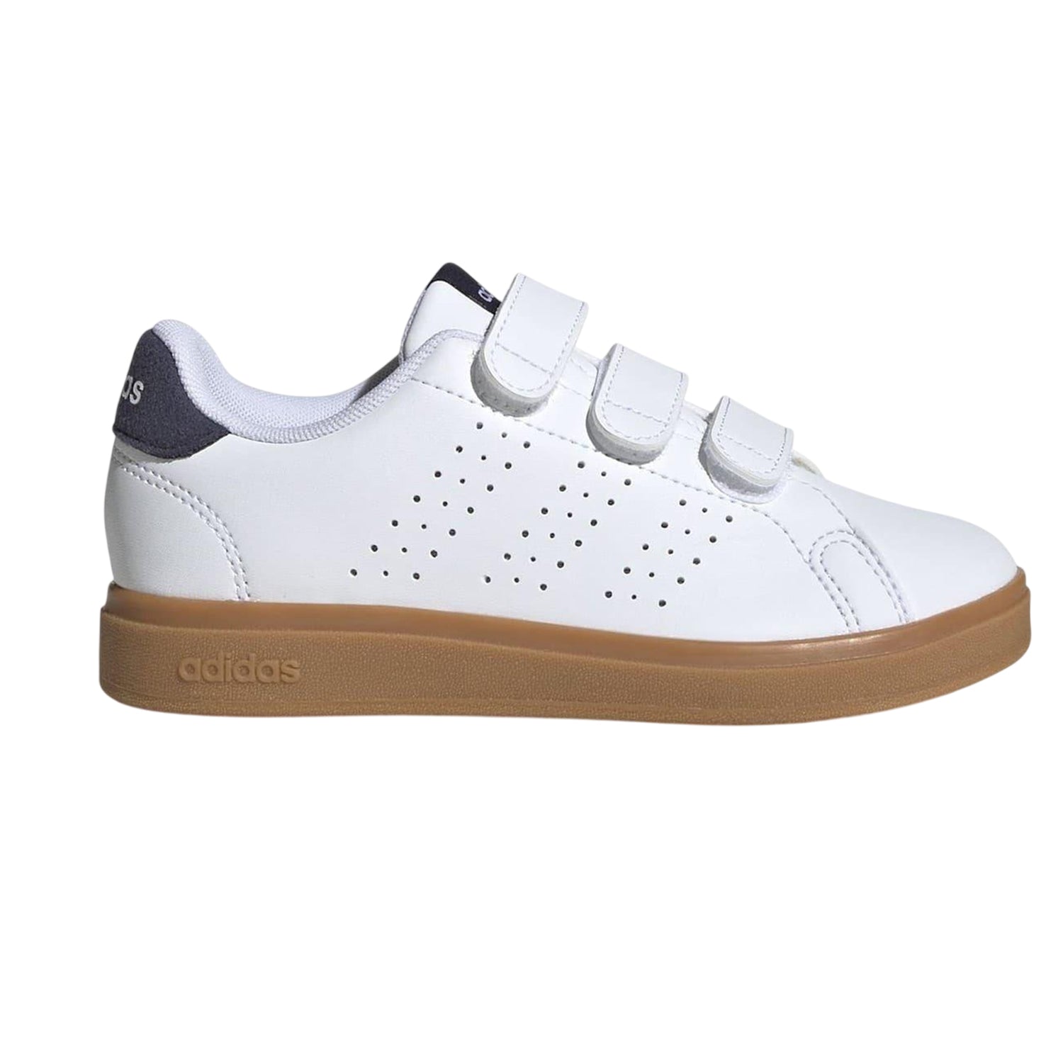 White-Navy-Gum - Front - Adidas Boys Advantage Base 2.0 Trainers
