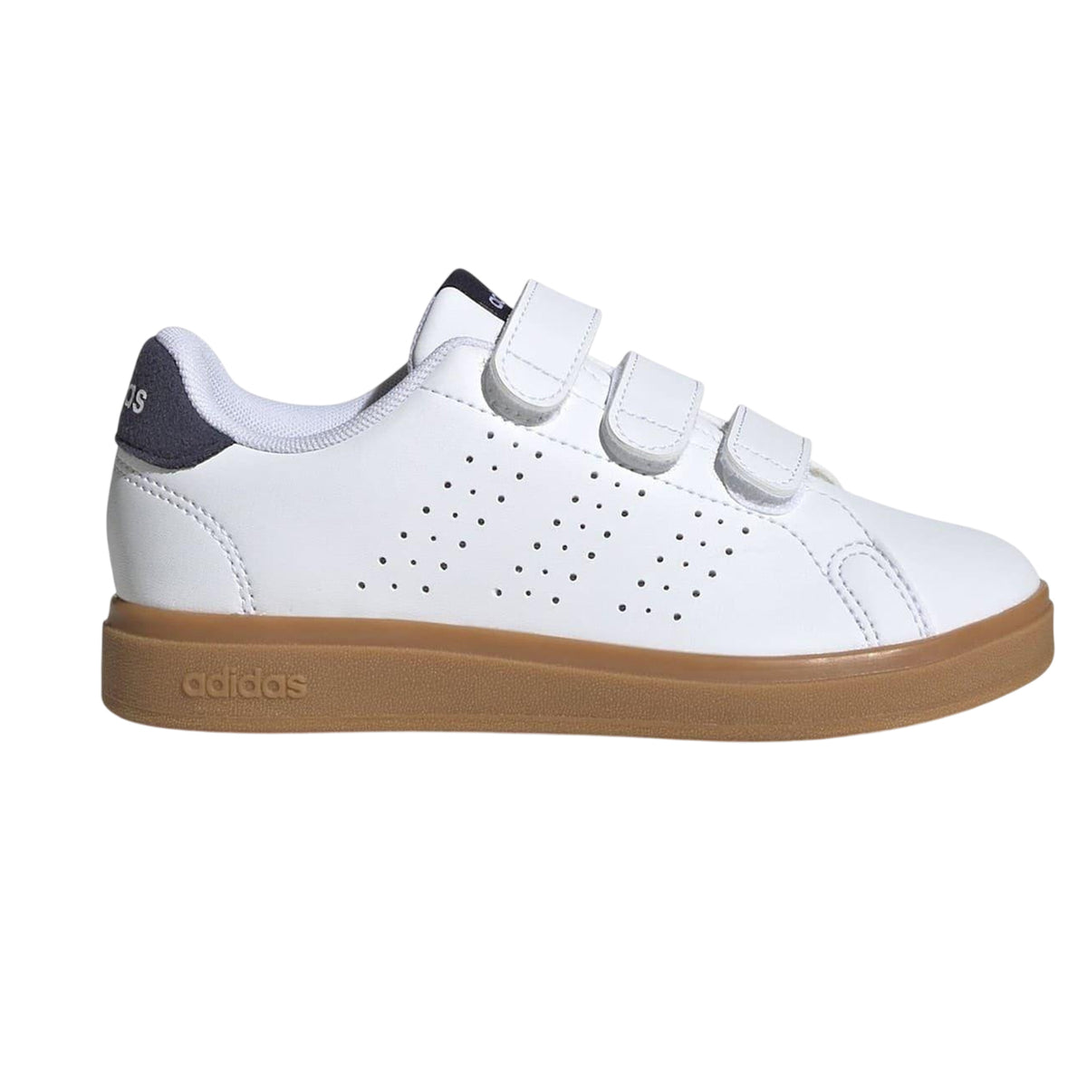 White-Navy-Gum - Front - Adidas Boys Advantage Base 2.0 Trainers