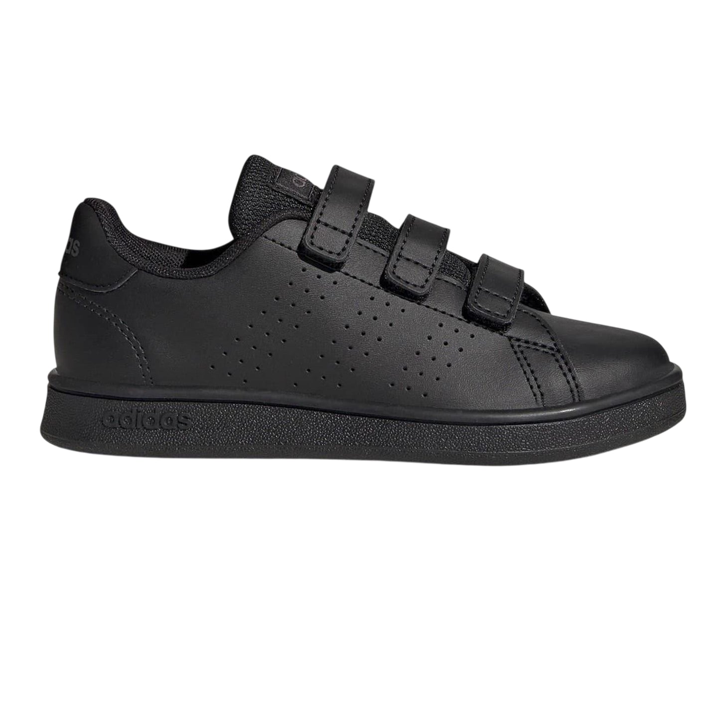 Triple Black - Front - Adidas Boys Advantage Base 2.0 Trainers