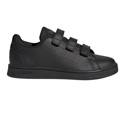 Triple Black - Front - Adidas Boys Advantage Base 2.0 Trainers