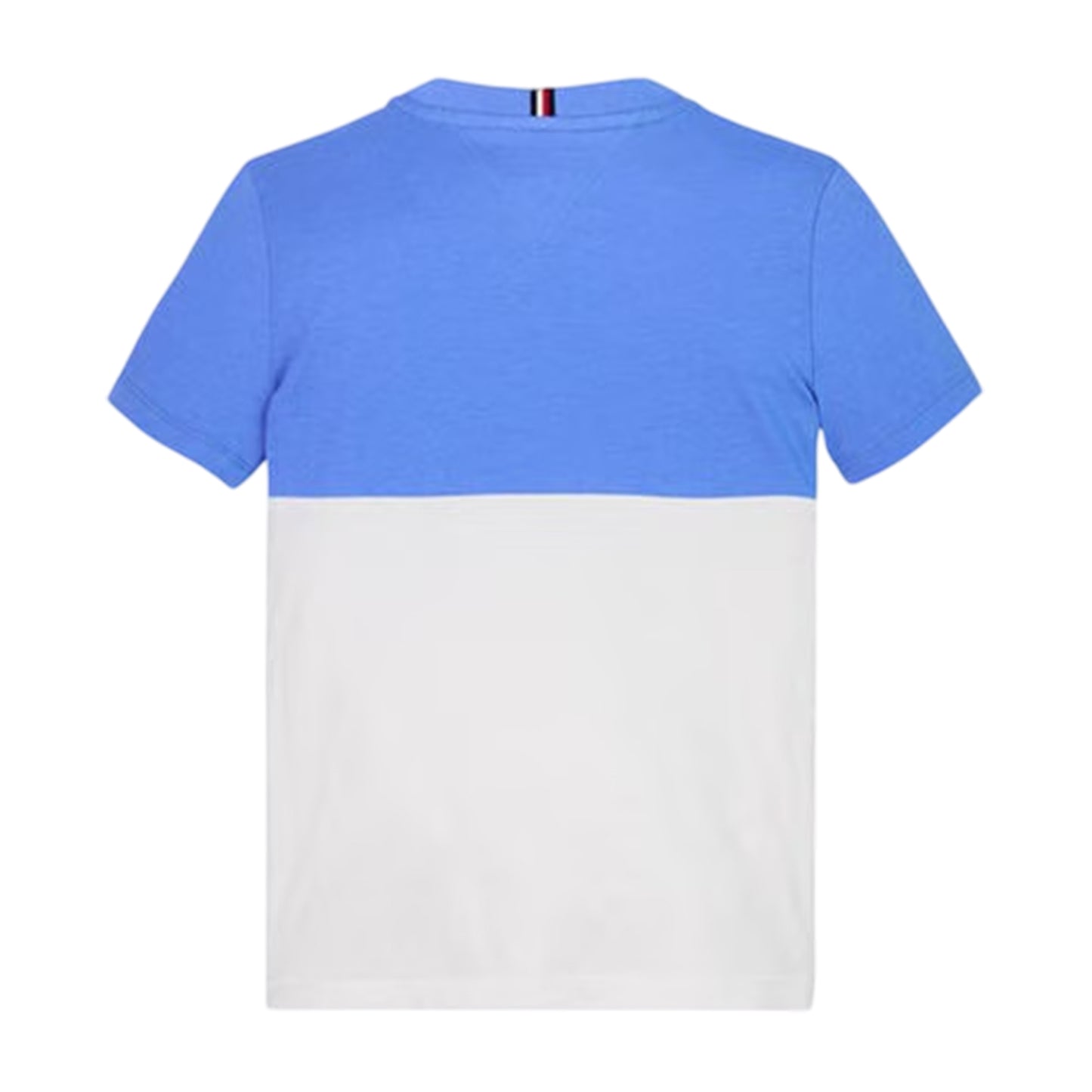 Blue-White - Back - Tommy Hilfiger Childrens-Kids Colour Block Logo Regular T-Shirt