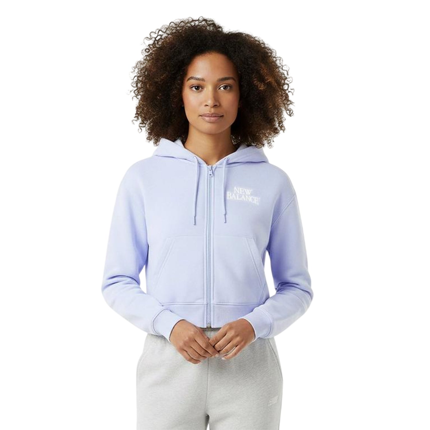 Lilac - Side - New Balance Womens-Ladies Relaxed Fit Full Zip Hoodie