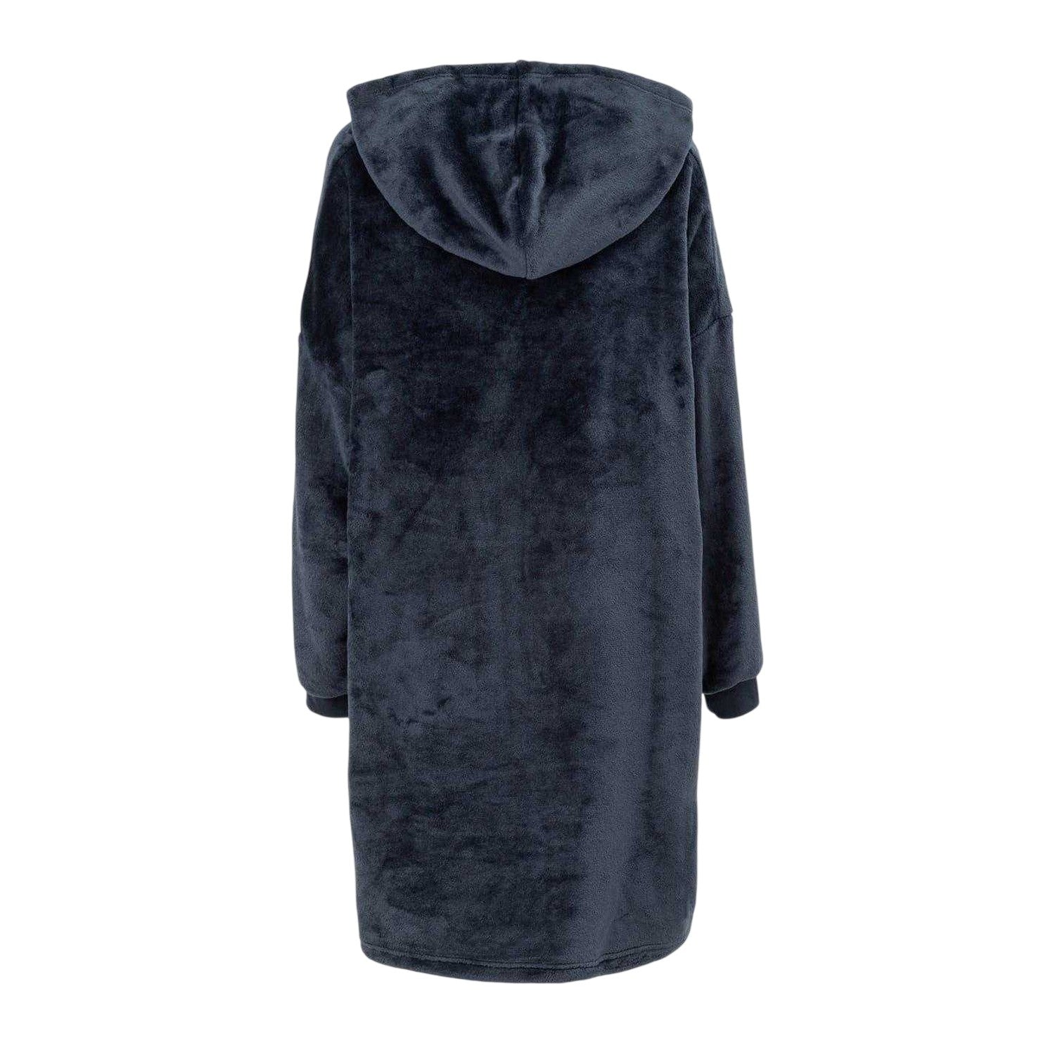 Navy - Back - Linea Womens-Ladies Polyester Oversized Hoodie Blanket