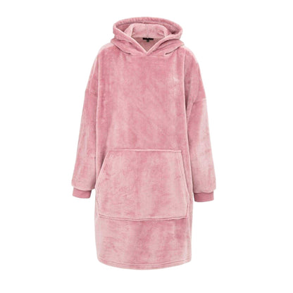 Pink - Front - Linea Womens-Ladies Polyester Oversized Hoodie Blanket