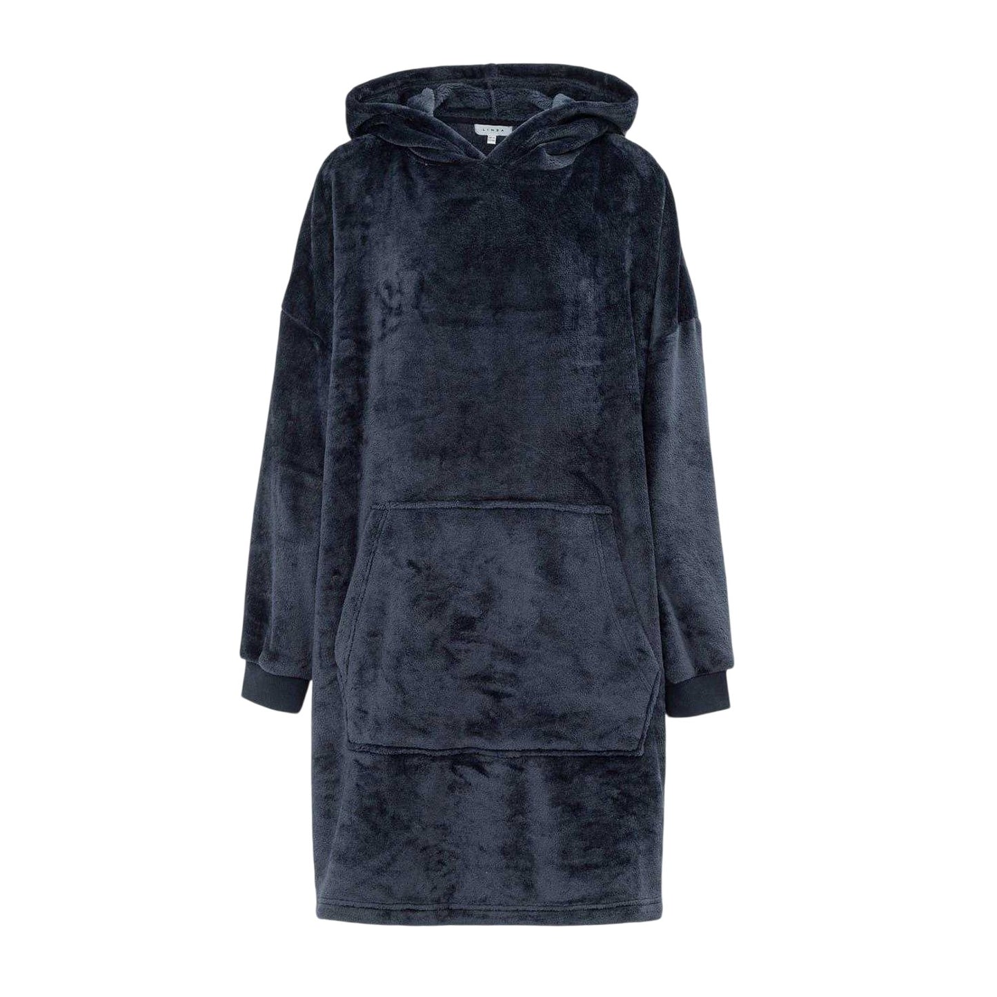 Navy - Front - Linea Womens-Ladies Polyester Oversized Hoodie Blanket