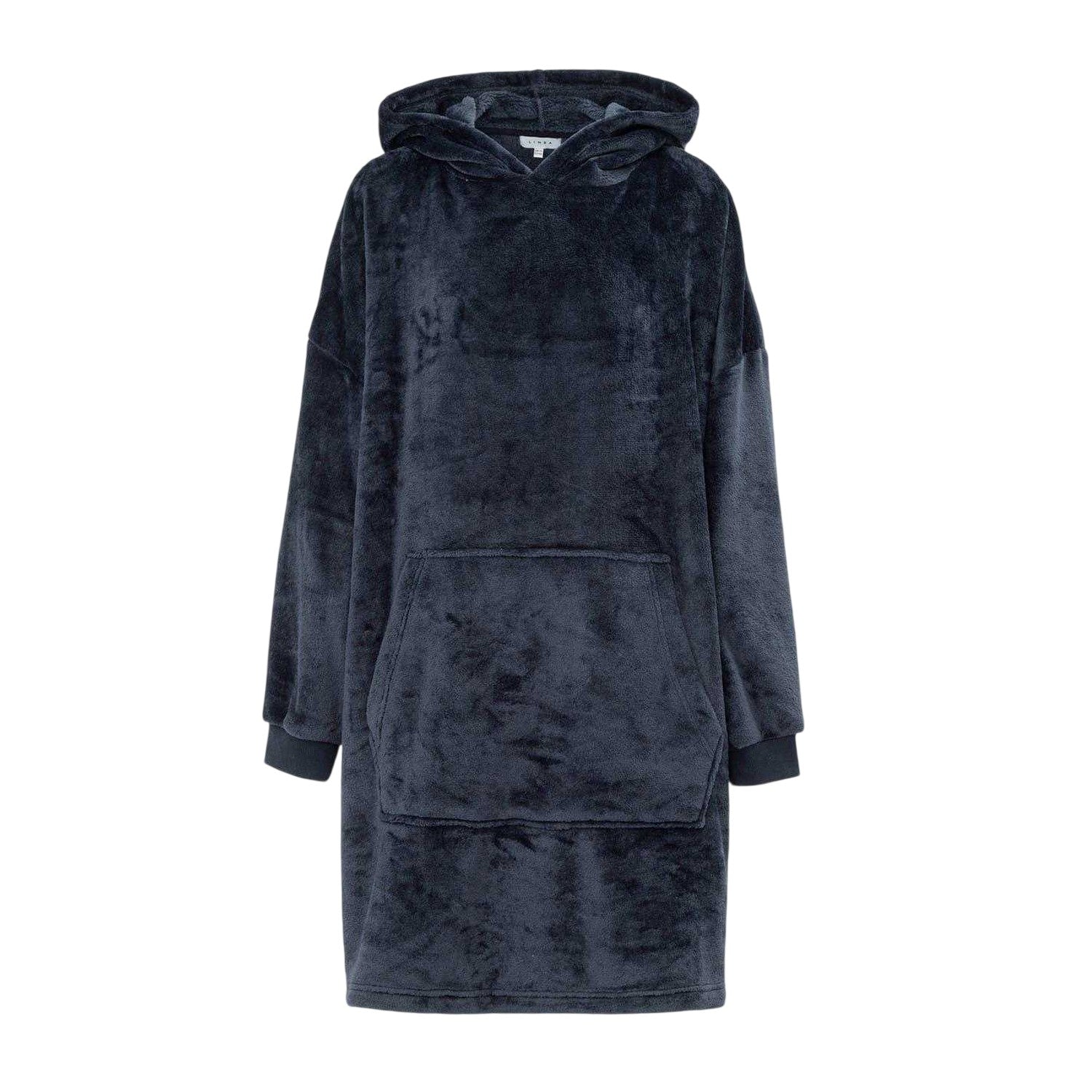 Navy - Front - Linea Womens-Ladies Polyester Oversized Hoodie Blanket