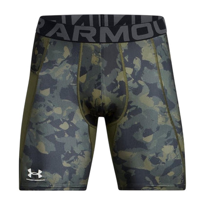 Green Print - Front - Under Armour Mens Performance Camo Compression Shorts