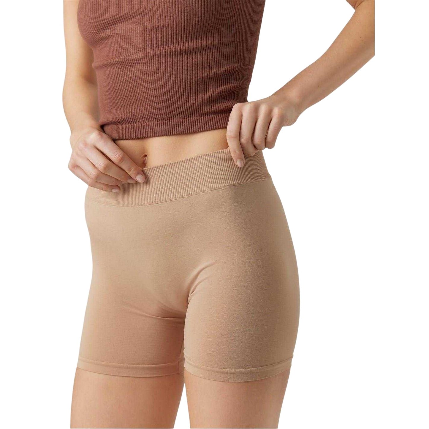 Tan - Side - Vero Moda Womens-Ladies Jackie Cycling Shorts