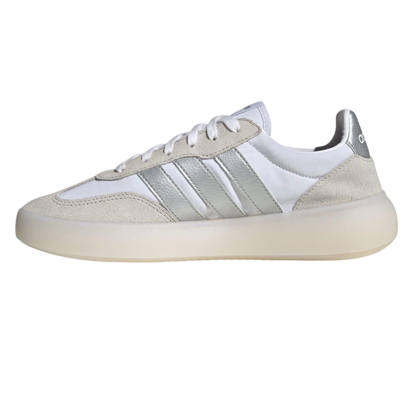 White - Side - Adidas Womens-Ladies Barreda Decode 3 Stripes Suede Trainers