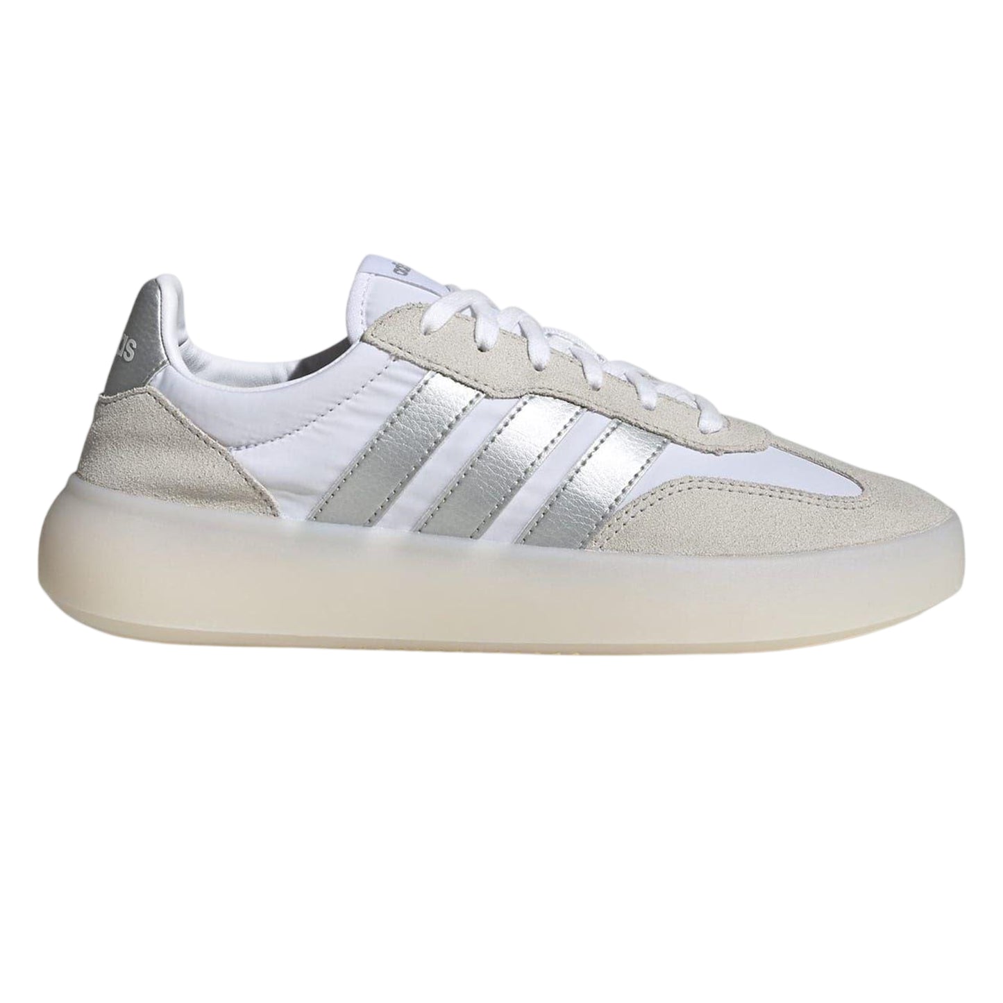 White - Front - Adidas Womens-Ladies Barreda Decode 3 Stripes Suede Trainers