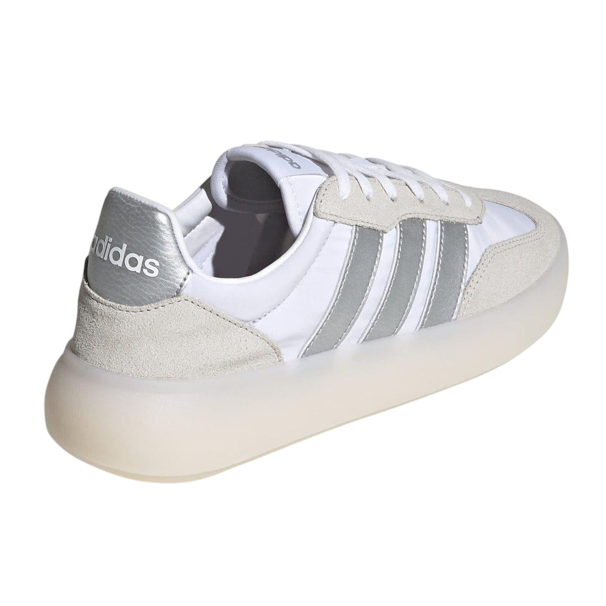 White - Back - Adidas Womens-Ladies Barreda Decode 3 Stripes Suede Trainers