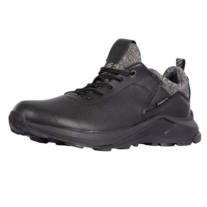 Black - Back - DLX Mens Cole Leather Trainers