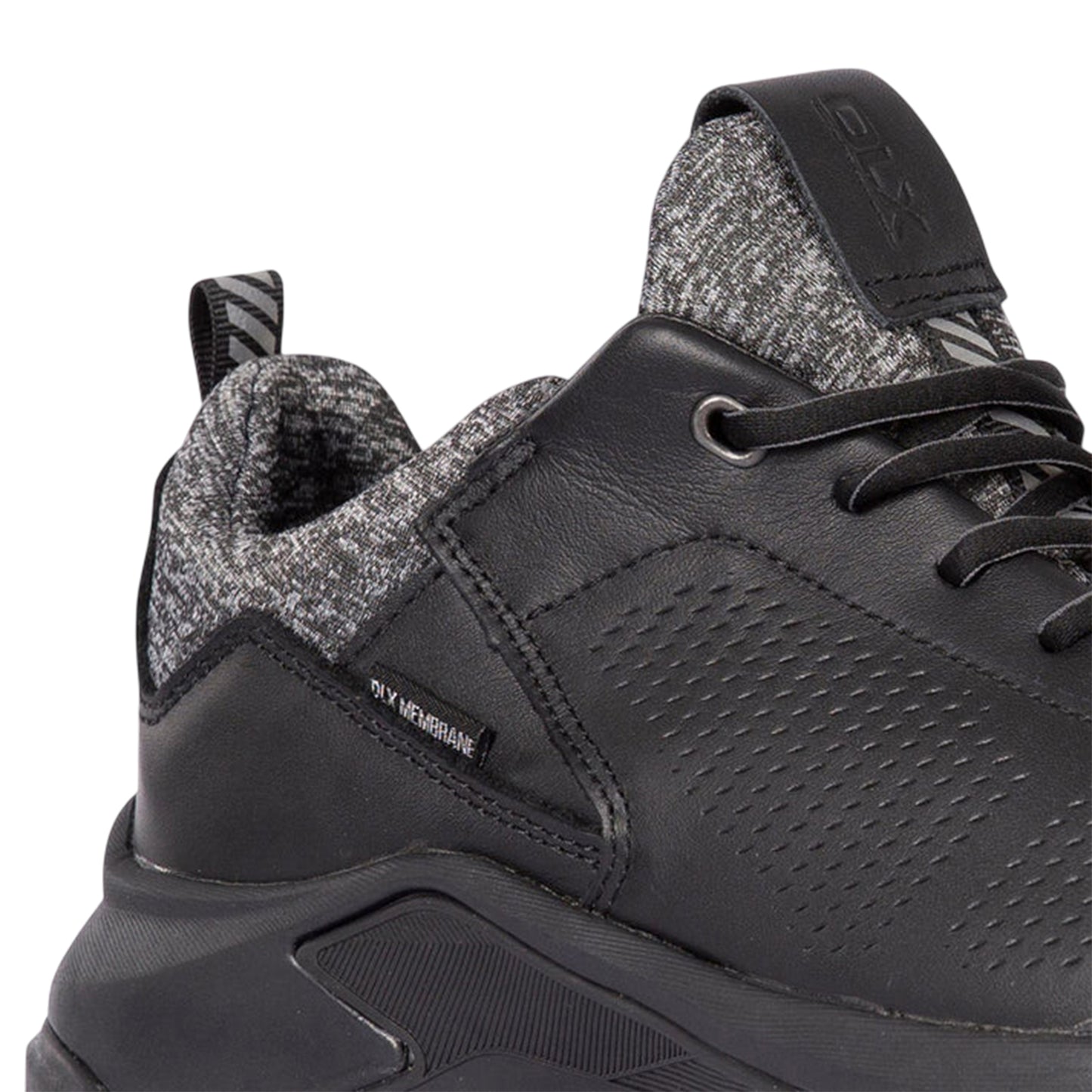 Black - Side - DLX Mens Cole Leather Trainers