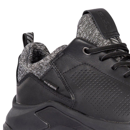 Black - Side - DLX Mens Cole Leather Trainers