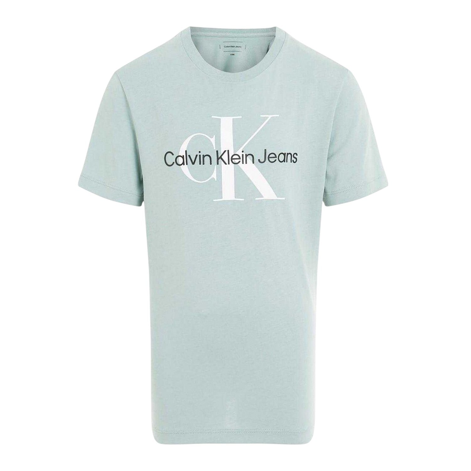 Green - Front - Calvin Klein Childrens-Kids Monogram Cotton T-Shirt