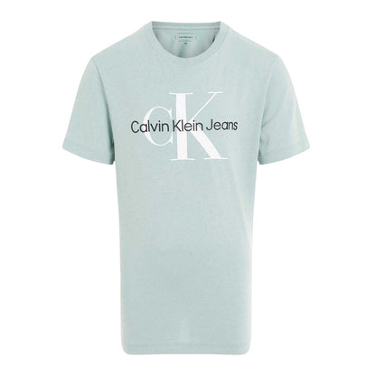 Green - Front - Calvin Klein Childrens-Kids Monogram Cotton T-Shirt