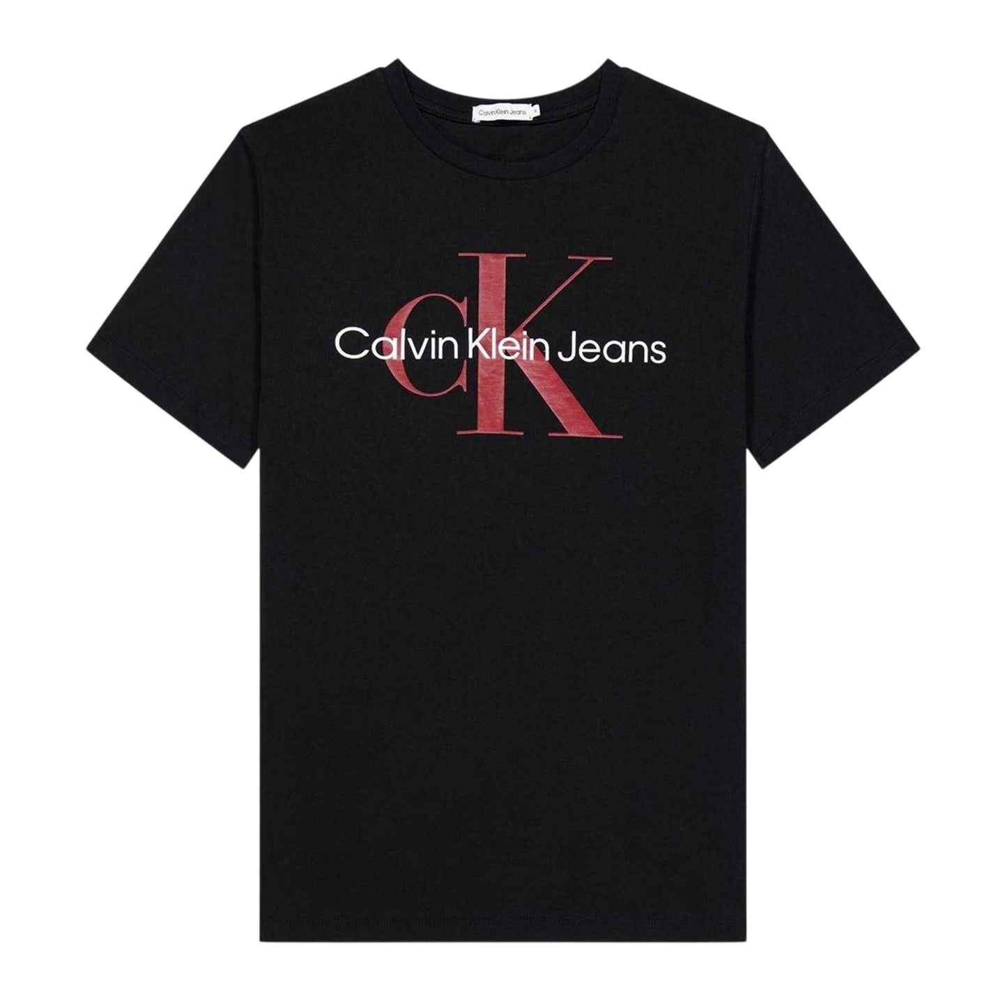 Black - Front - Calvin Klein Childrens-Kids Monogram Cotton T-Shirt