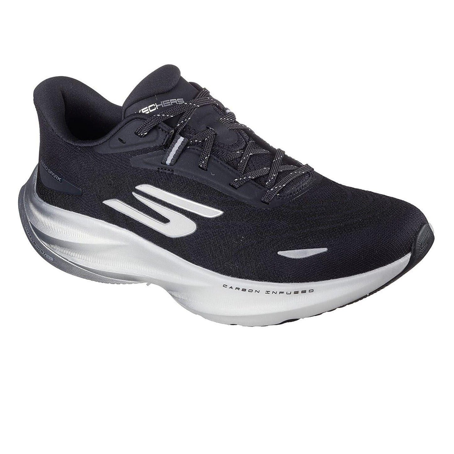 Black-White - Lifestyle - Skechers Mens Aero Spark Running Trainers