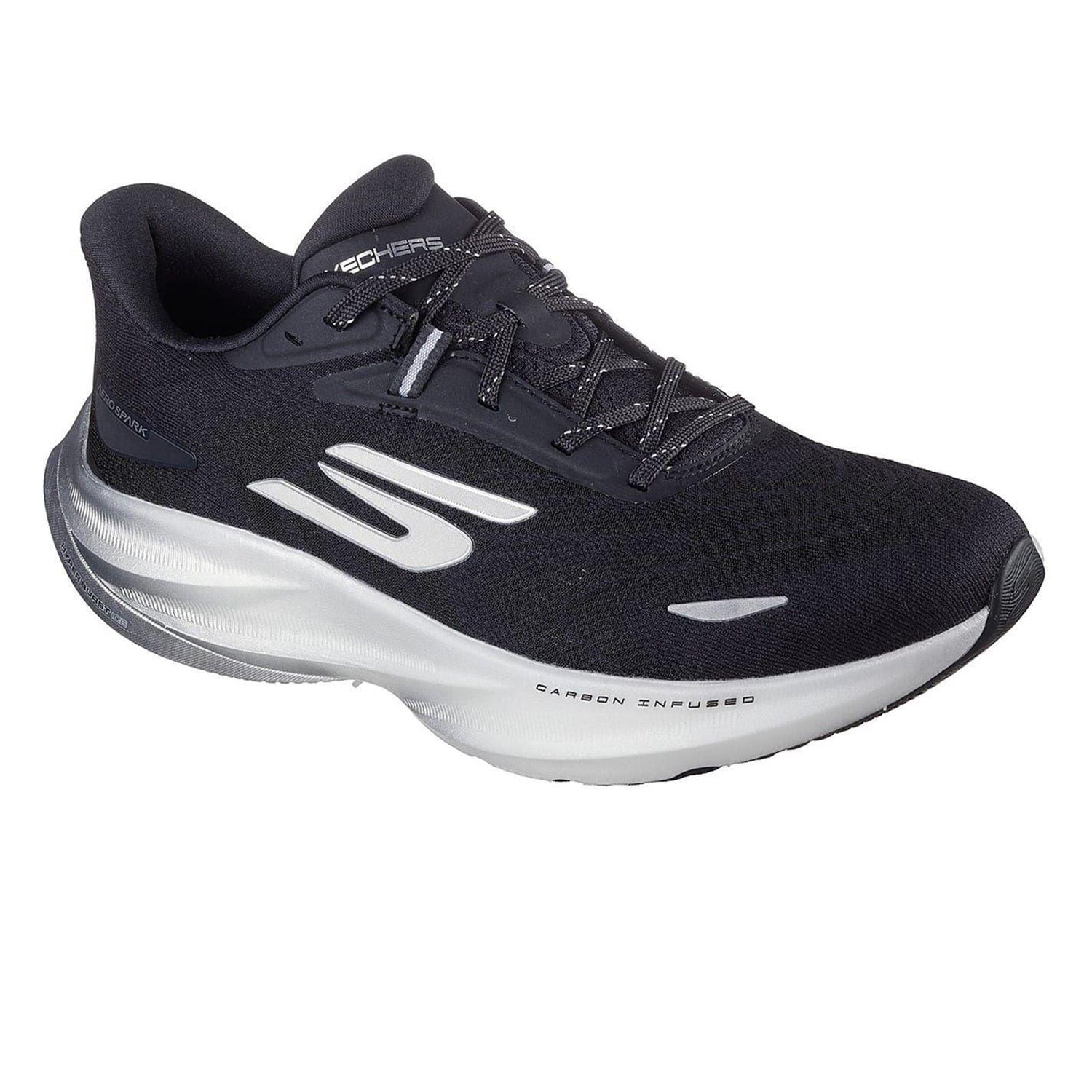 Black-White - Lifestyle - Skechers Mens Aero Spark Running Trainers