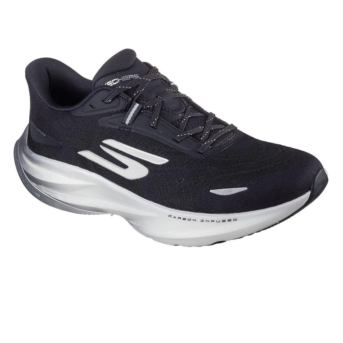 Black-White - Lifestyle - Skechers Mens Aero Spark Running Trainers
