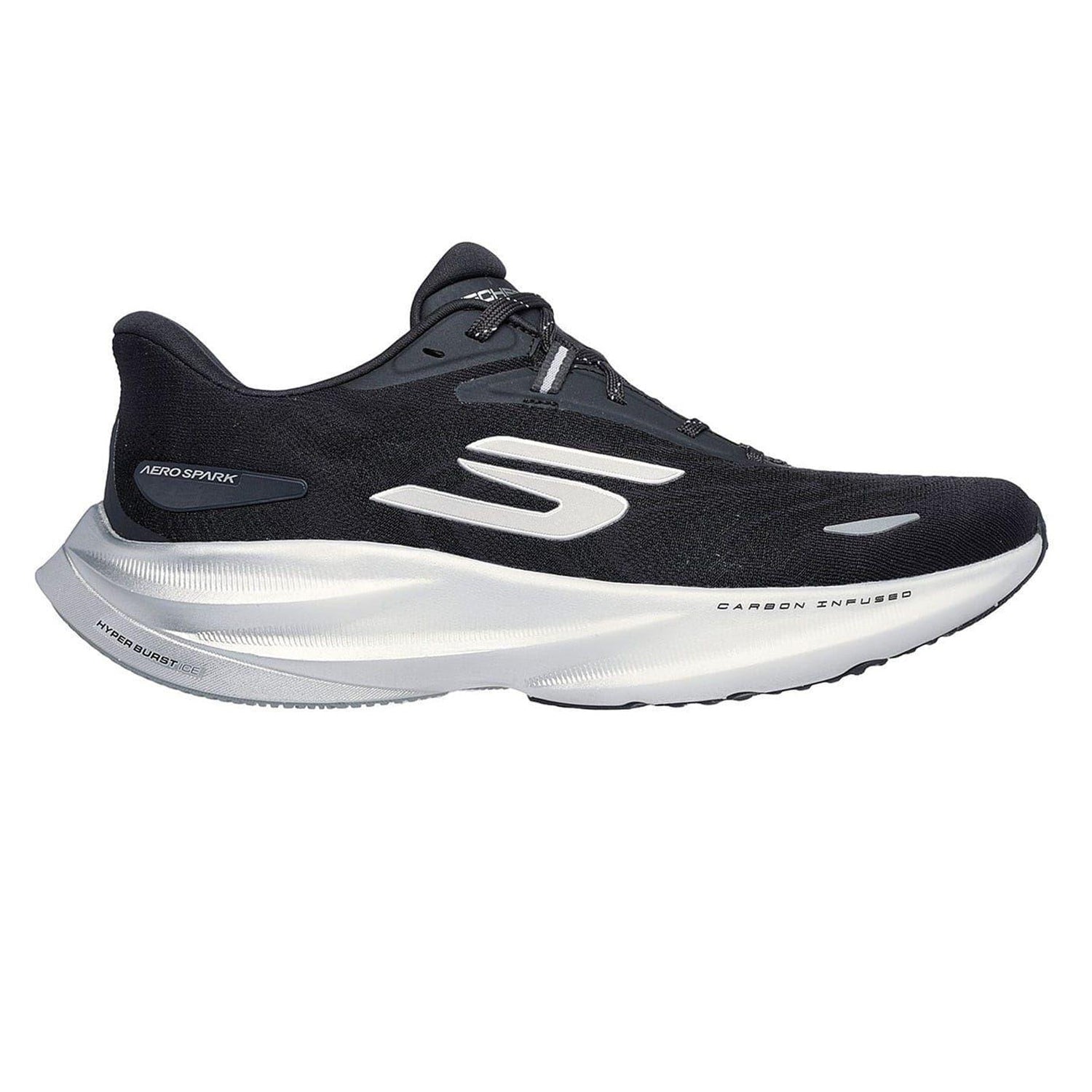 Black-White - Front - Skechers Mens Aero Spark Running Trainers