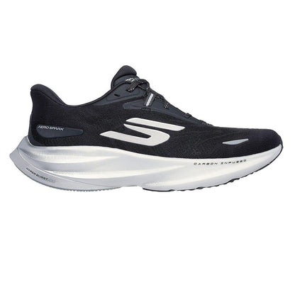 Black-White - Front - Skechers Mens Aero Spark Running Trainers