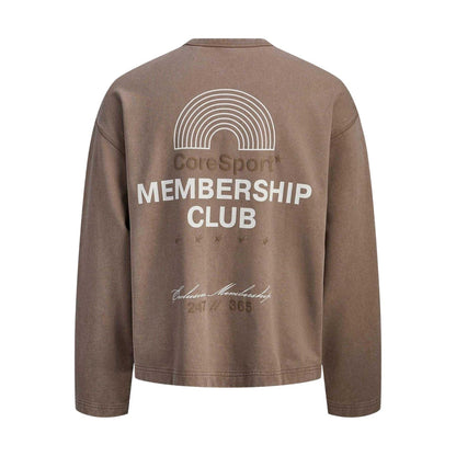 Taupe - Back - Jack And Jones Mens Athletic Club Ribbed Back Print Sweatshirt
