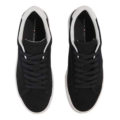 Black-White - Lifestyle - Tommy Hilfiger Mens Pebble Grain Court Leather Trainers