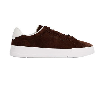 Brown - Front - Tommy Hilfiger Mens Pebble Grain Court Leather Trainers