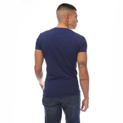 Blue - Back - Emporio Armani Mens Crew Neck T-Shirt