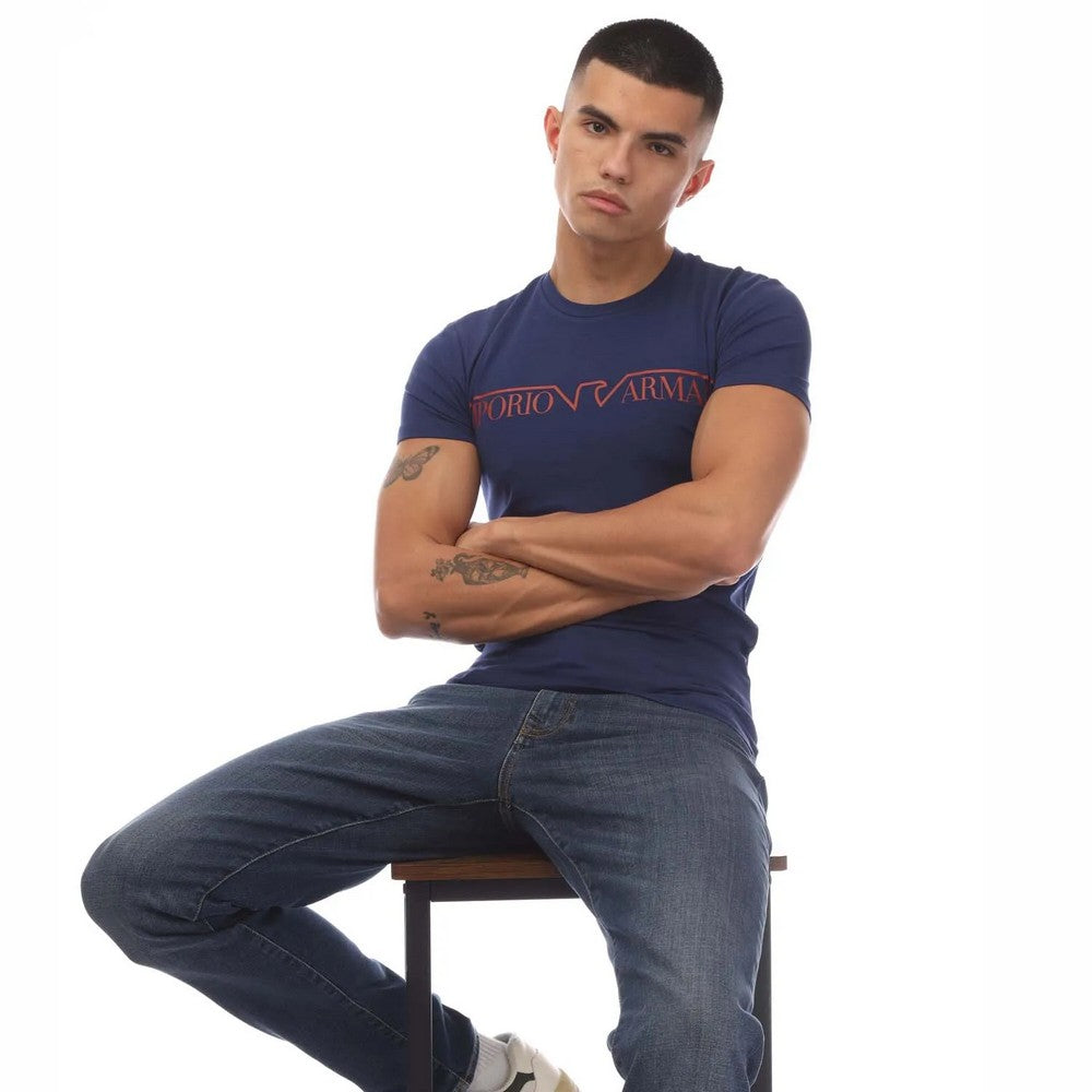 Blue - Lifestyle - Emporio Armani Mens Crew Neck T-Shirt