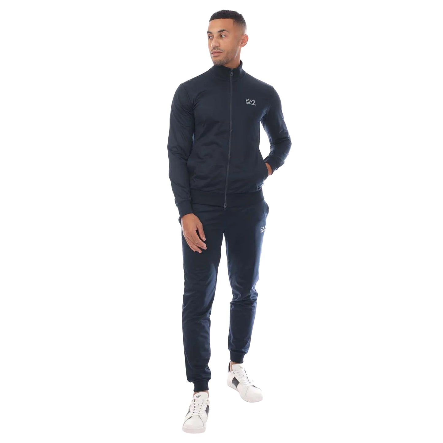 Navy - Front - Emporio Armani Mens EA7 Full Zip Tracksuit
