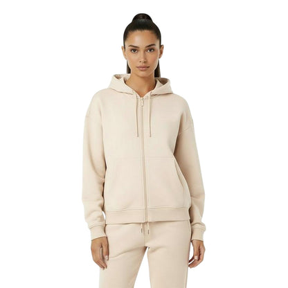 Cream - Side - USA Womens-Ladies Oversized Full Zip Hoodie