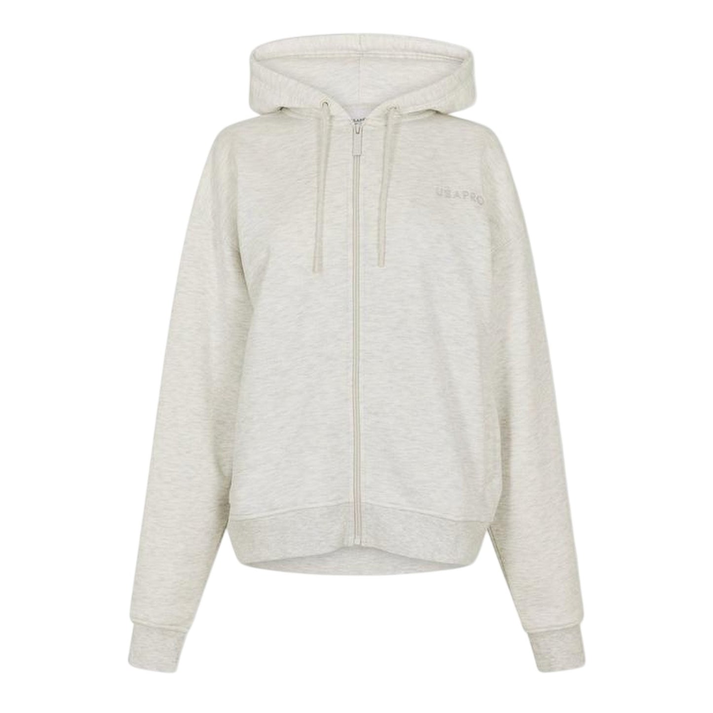 Ice Marl - Front - USA Womens-Ladies Oversized Full Zip Hoodie