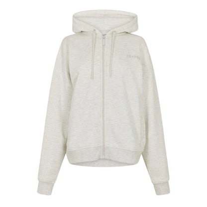 Ice Marl - Front - USA Womens-Ladies Oversized Full Zip Hoodie