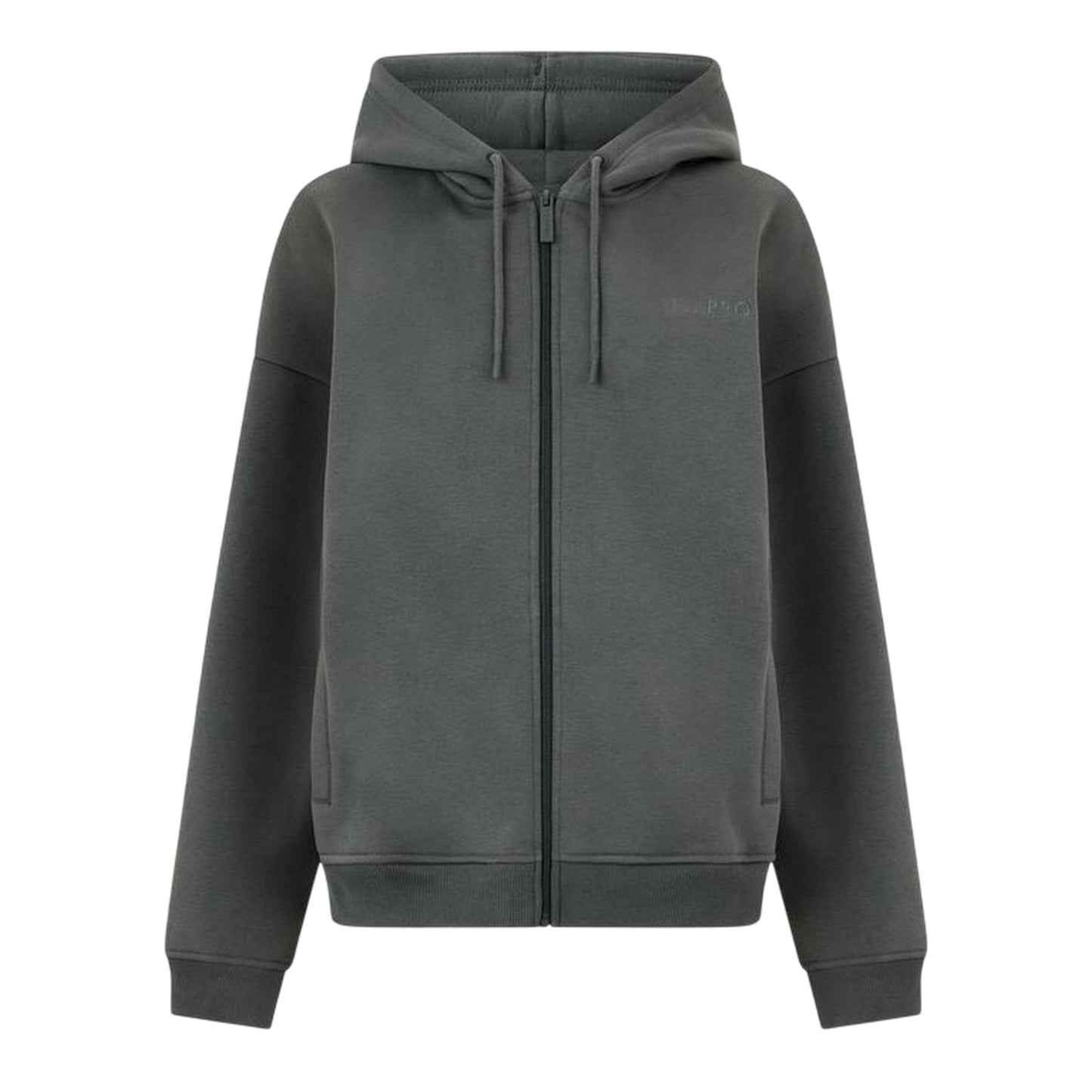 Washed Khaki - Front - USA Womens-Ladies Oversized Full Zip Hoodie