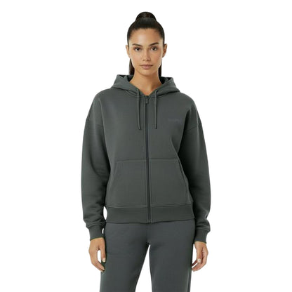 Washed Khaki - Side - USA Womens-Ladies Oversized Full Zip Hoodie