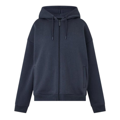 Charcoal - Front - USA Womens-Ladies Oversized Full Zip Hoodie