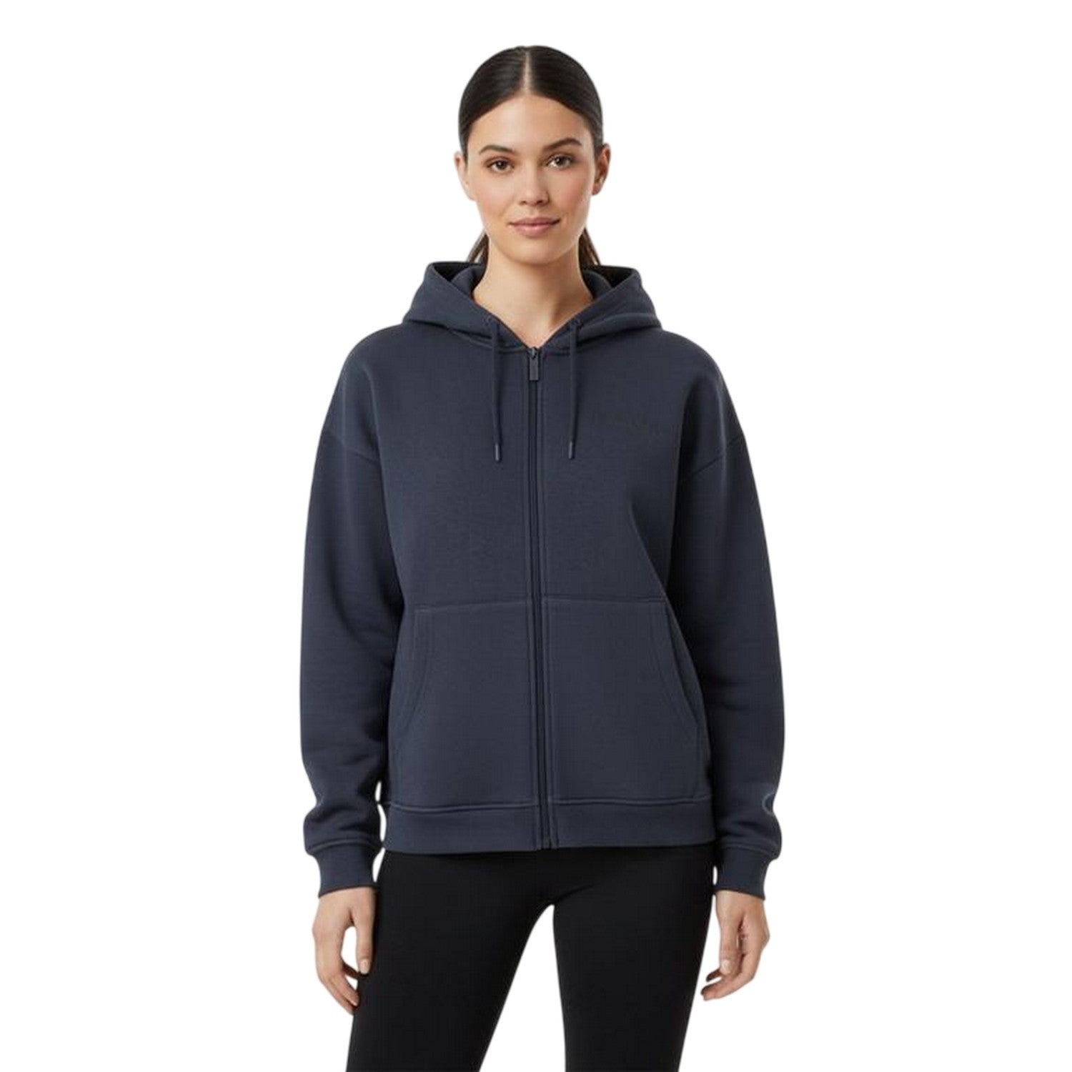 Charcoal - Side - USA Womens-Ladies Oversized Full Zip Hoodie