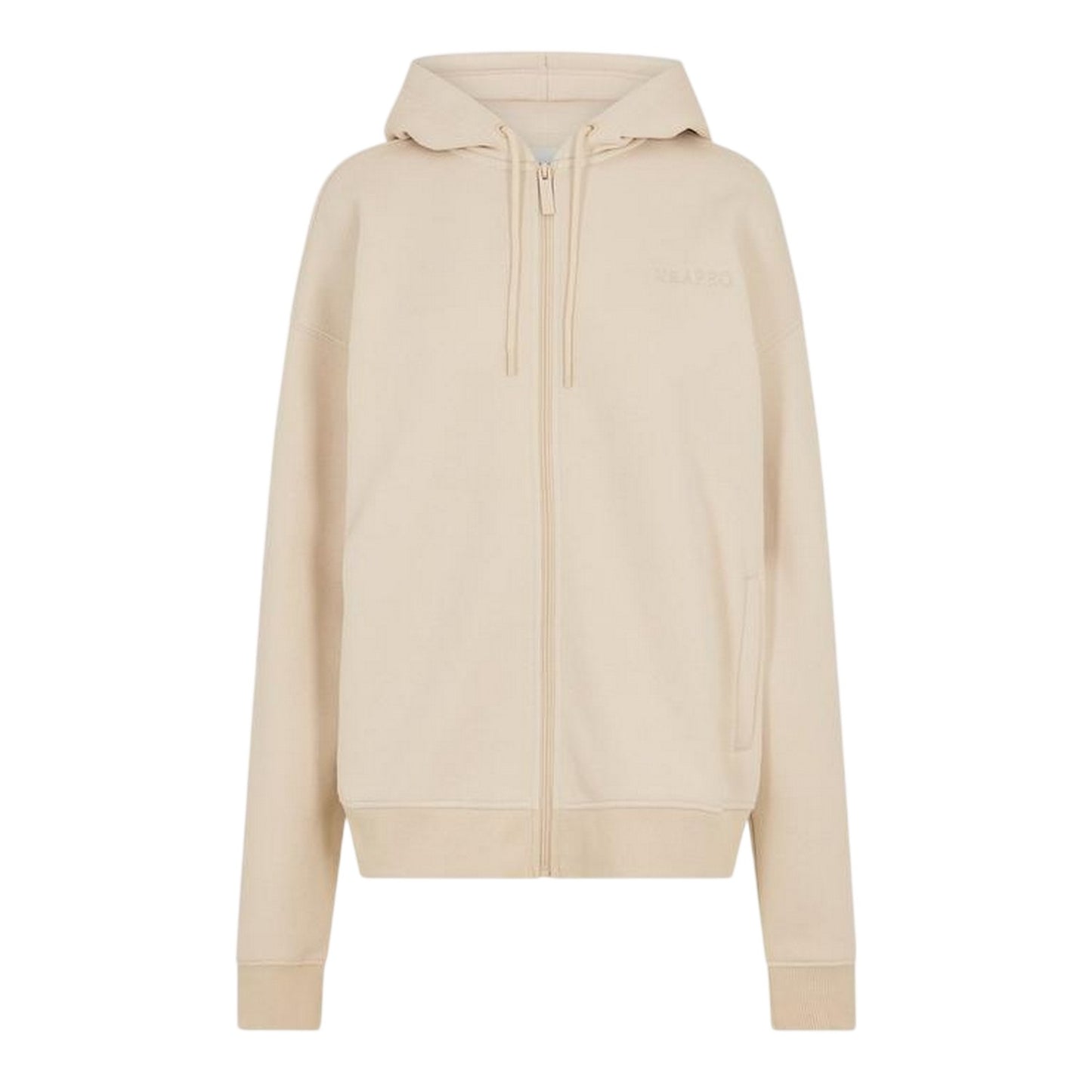 Cream - Front - USA Womens-Ladies Oversized Full Zip Hoodie