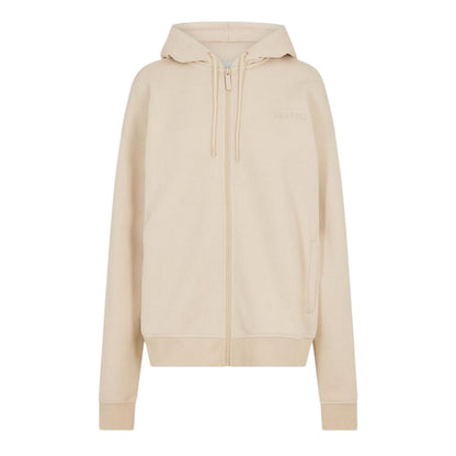 Cream - Front - USA Womens-Ladies Oversized Full Zip Hoodie