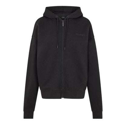 Black - Front - USA Womens-Ladies Oversized Full Zip Hoodie