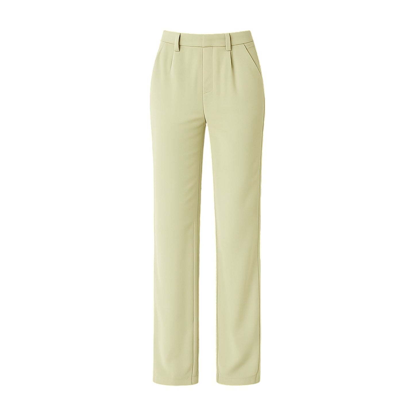 Sage - Front - Missy Empire Womens-Ladies Plain Straight Leg Trousers