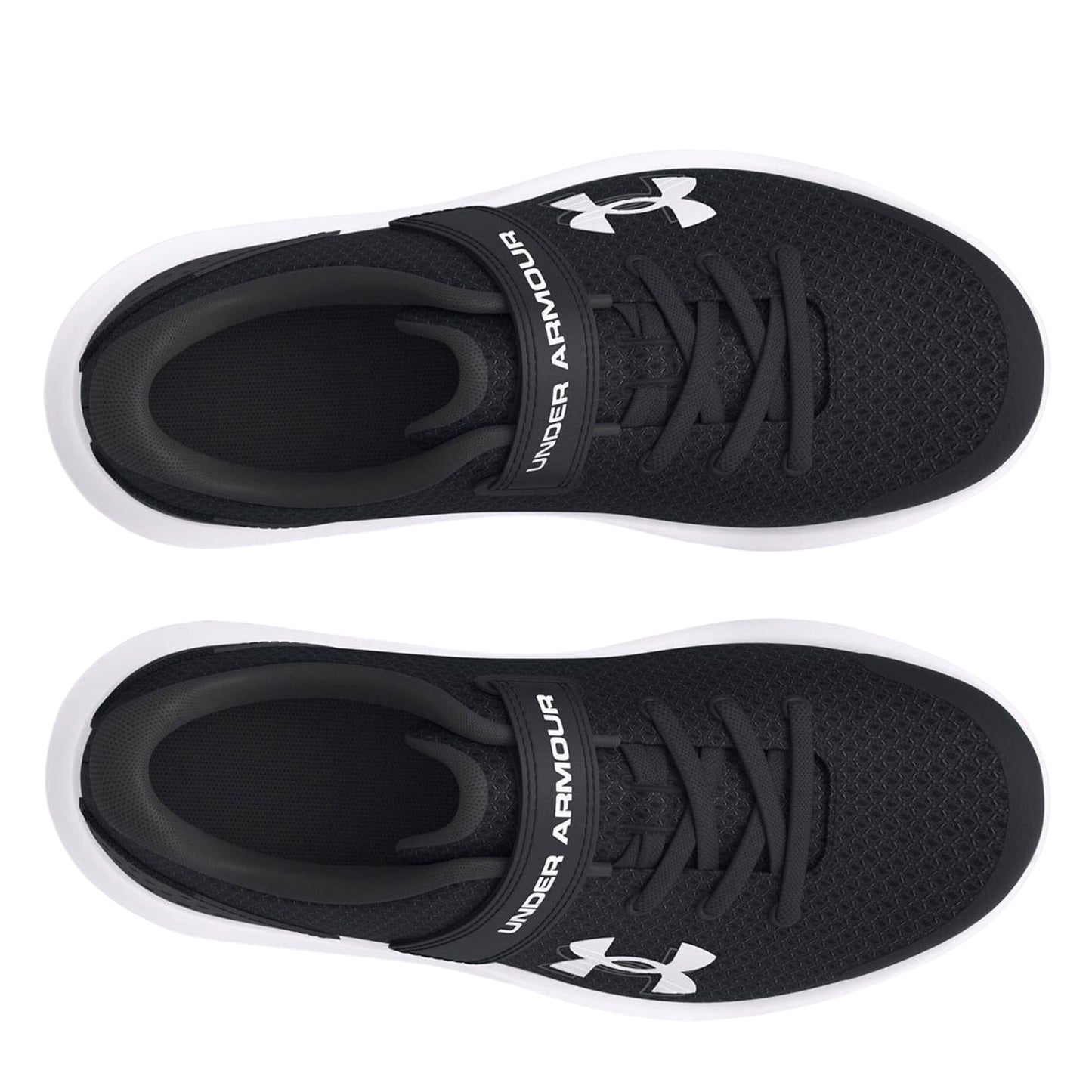 Black-White - Side - Under Armour Childrens-Kids Surge 4 Trainers