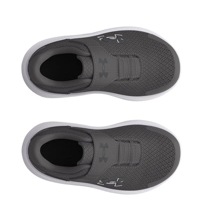 Grey - Side - Under Armour Childrens-Kids Surge 4 Trainers